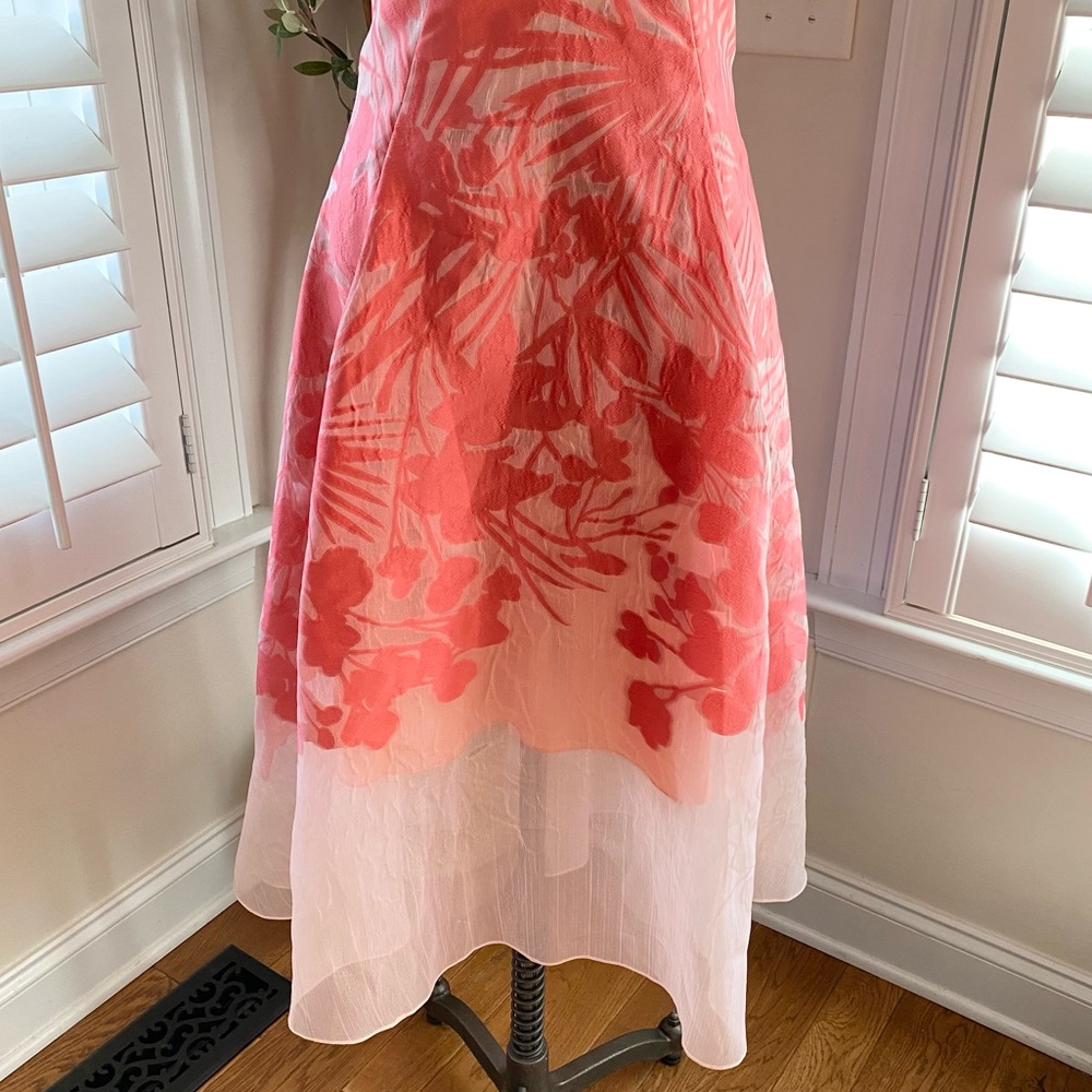 Lela Rose floral boarder fil coupe v-neck dress 12 - Picture 11 of 15